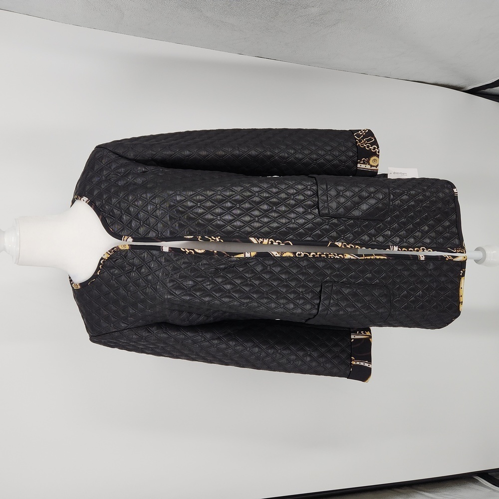 Women S Quilted Style Open Front Longline Dust Coat